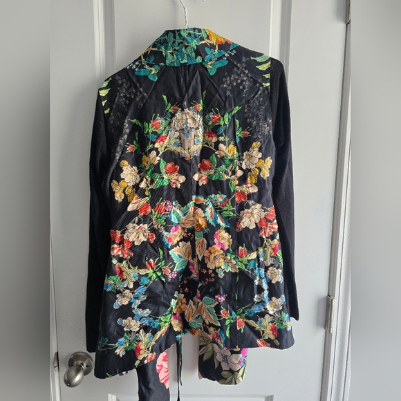 Johnny Was Biya Black Floral Blazer Wrap Jacket - Picture 3 of 3